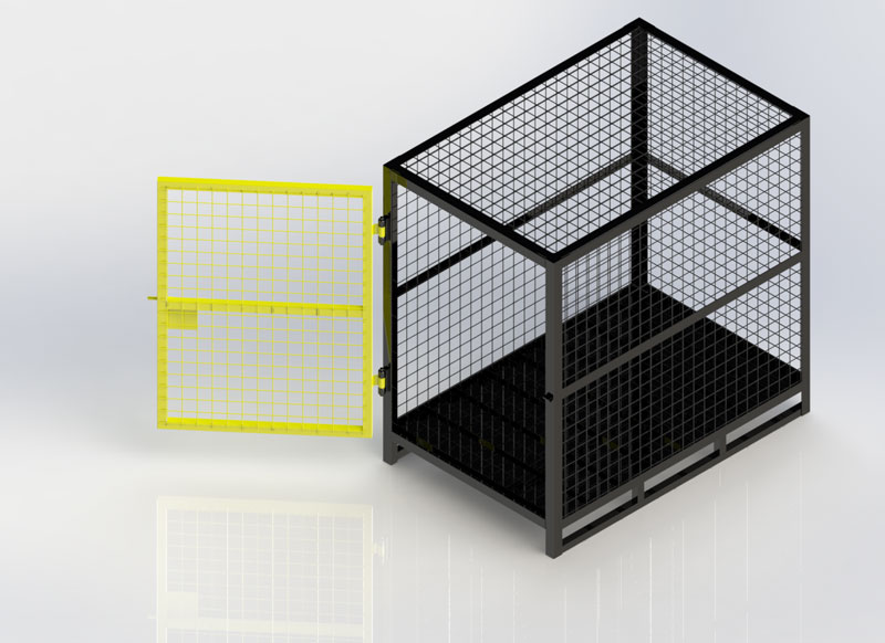 Cage-Bin-Front-Open-with-all-Side-covered-Mesh-Pallet